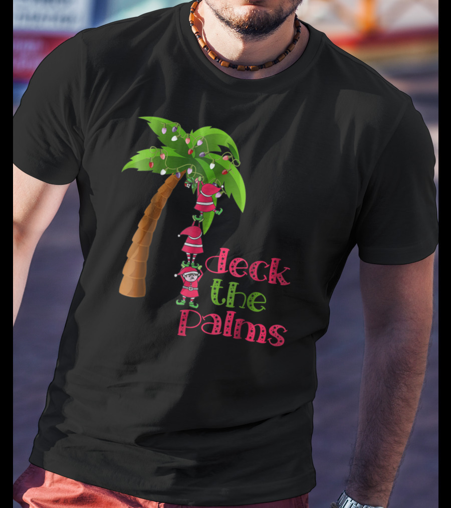 Deck The Palms Christmas In July Beach Cruise T-Shirt