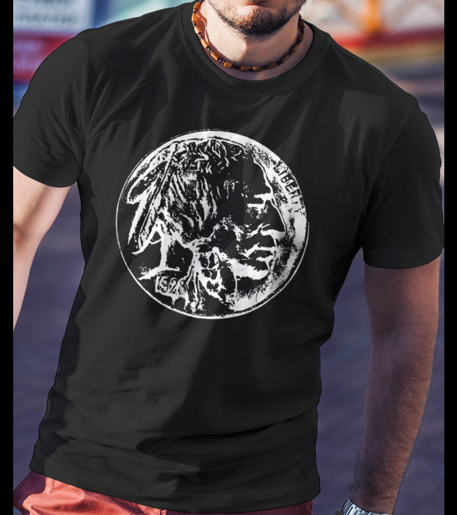 1926 Buffalo Nickel Coin Collector Native American Profile T-Shirt