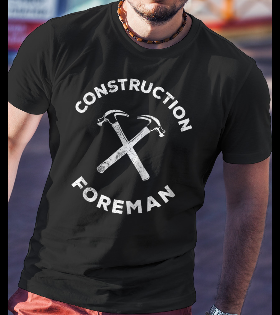 Construction Foreman Crossed Hammer T-Shirt
