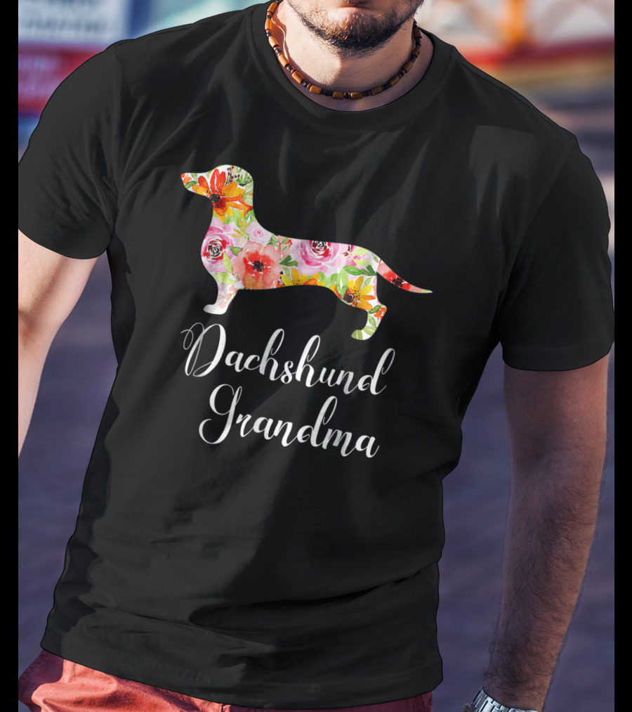 Dachshund Grandma Floral Dog Lover's Funny T-Shirt