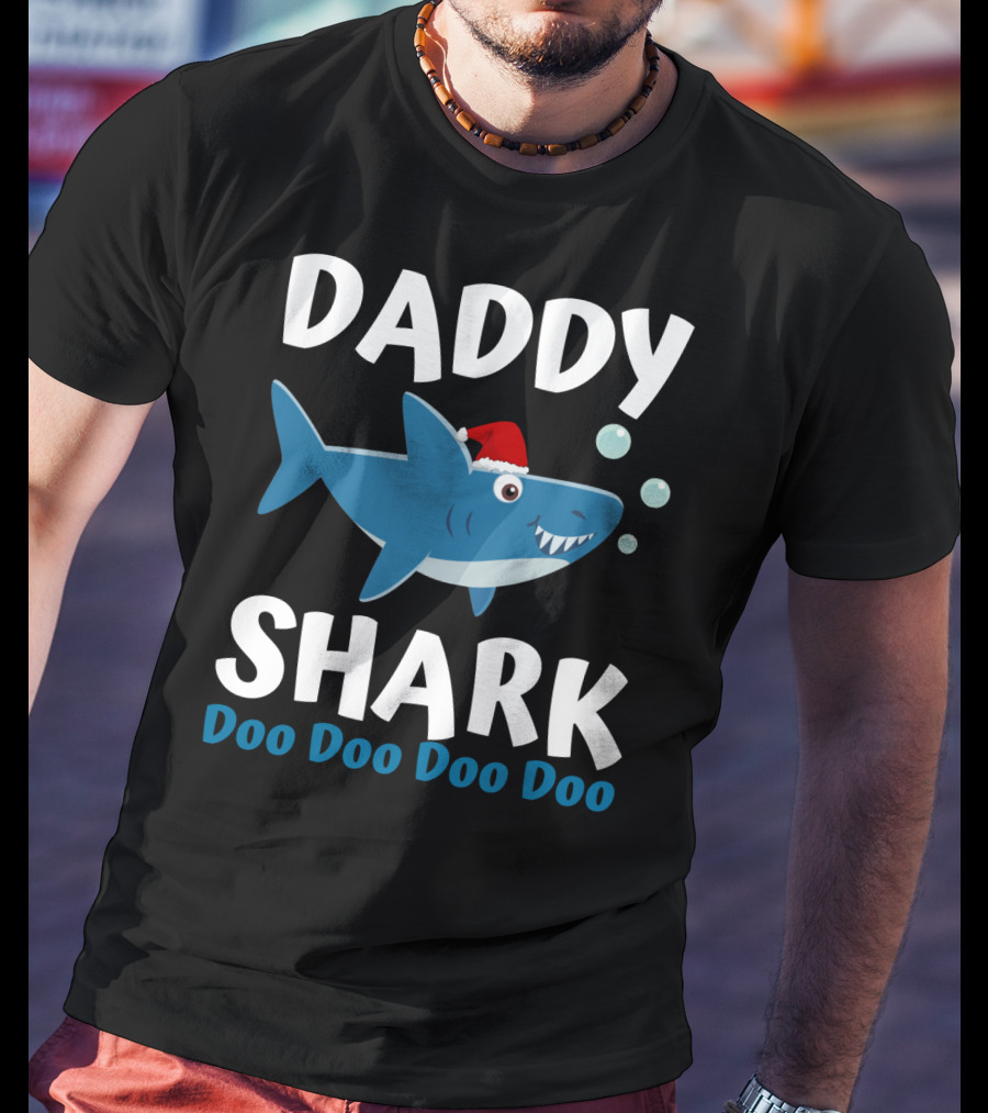 Daddy Shark Doo Doo Doo Doo Christmas Family Shark T-Shirt