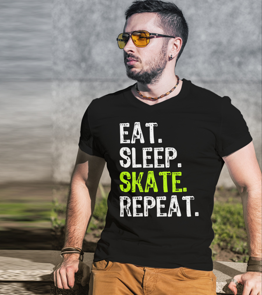 Eat Sleep Skate Repeat Skater Lifestyle Routine T-Shirt