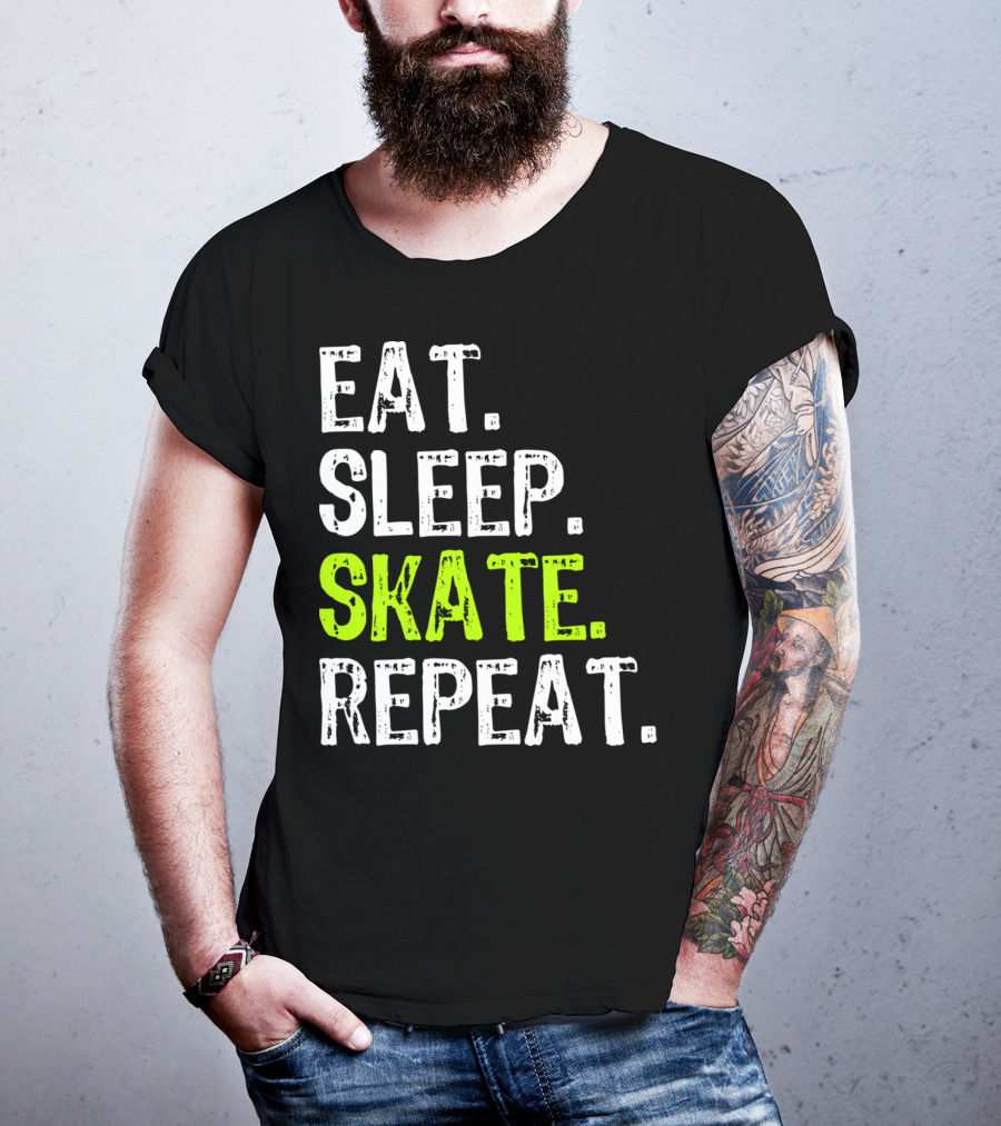 Eat Sleep Skate Repeat Skater Lifestyle Routine T-Shirt