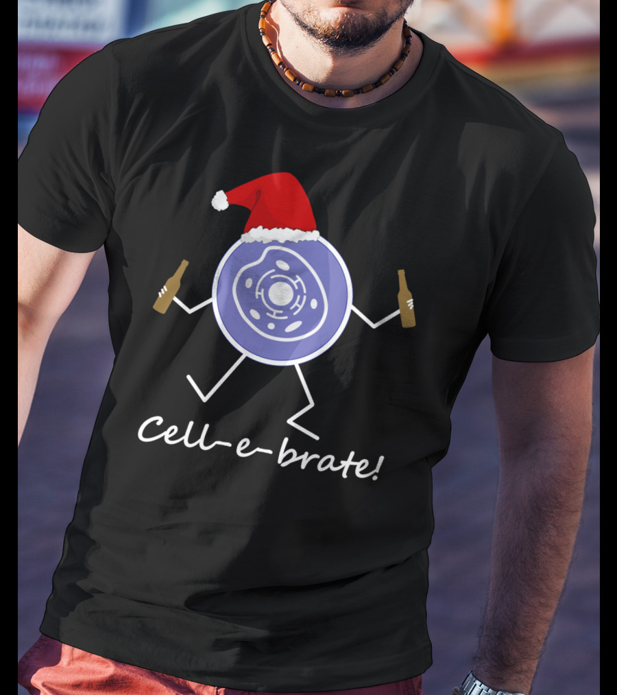 Cell-e-brate Funny Biology Cell Celebrate Christmas T-Shirt