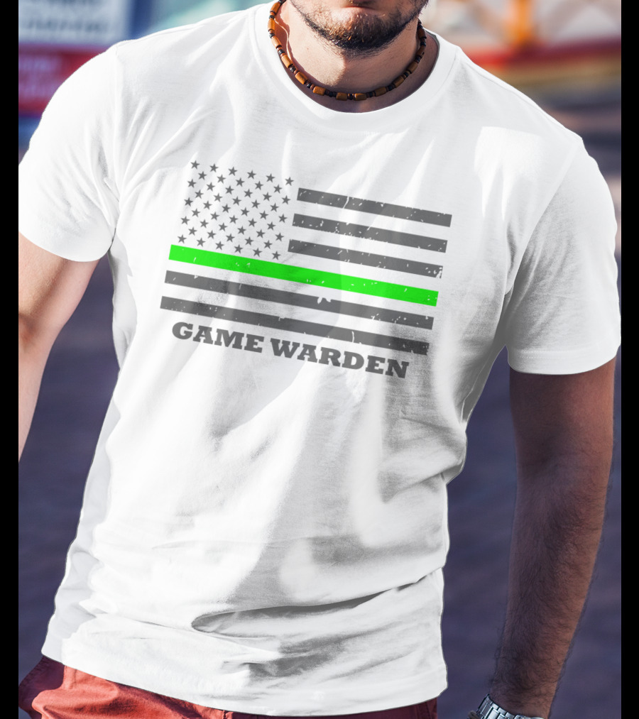Game Warden Thin Green Line Flag Supporter T-Shirt