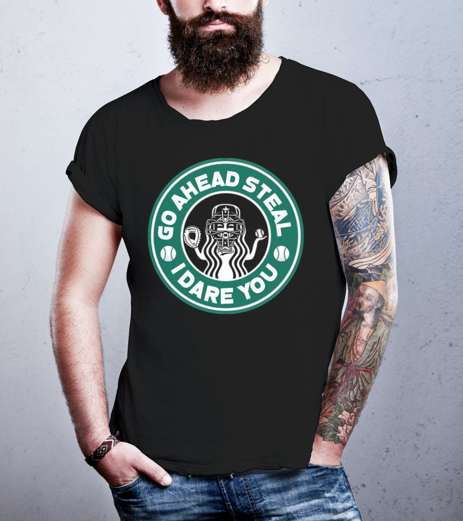 Go Ahead Steal I Dare You Catcher Baseball Softball T-Shirt