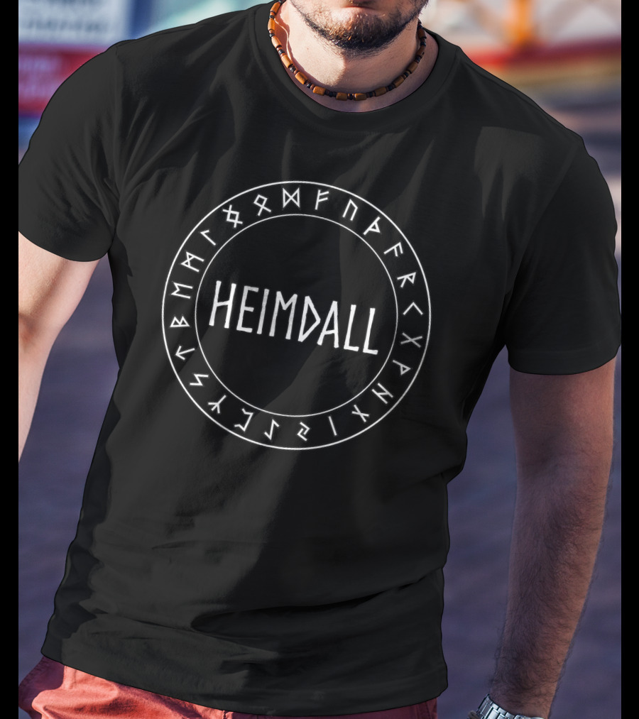 Heimdall Norse God Runes Circle Nordic T-Shirt