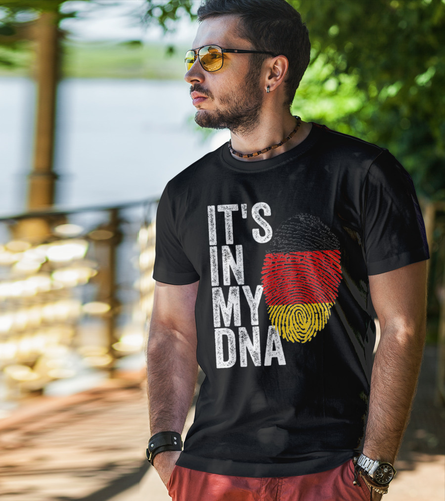It's In My DNA Fingerprint German Flag Germany Pride T-Shirt