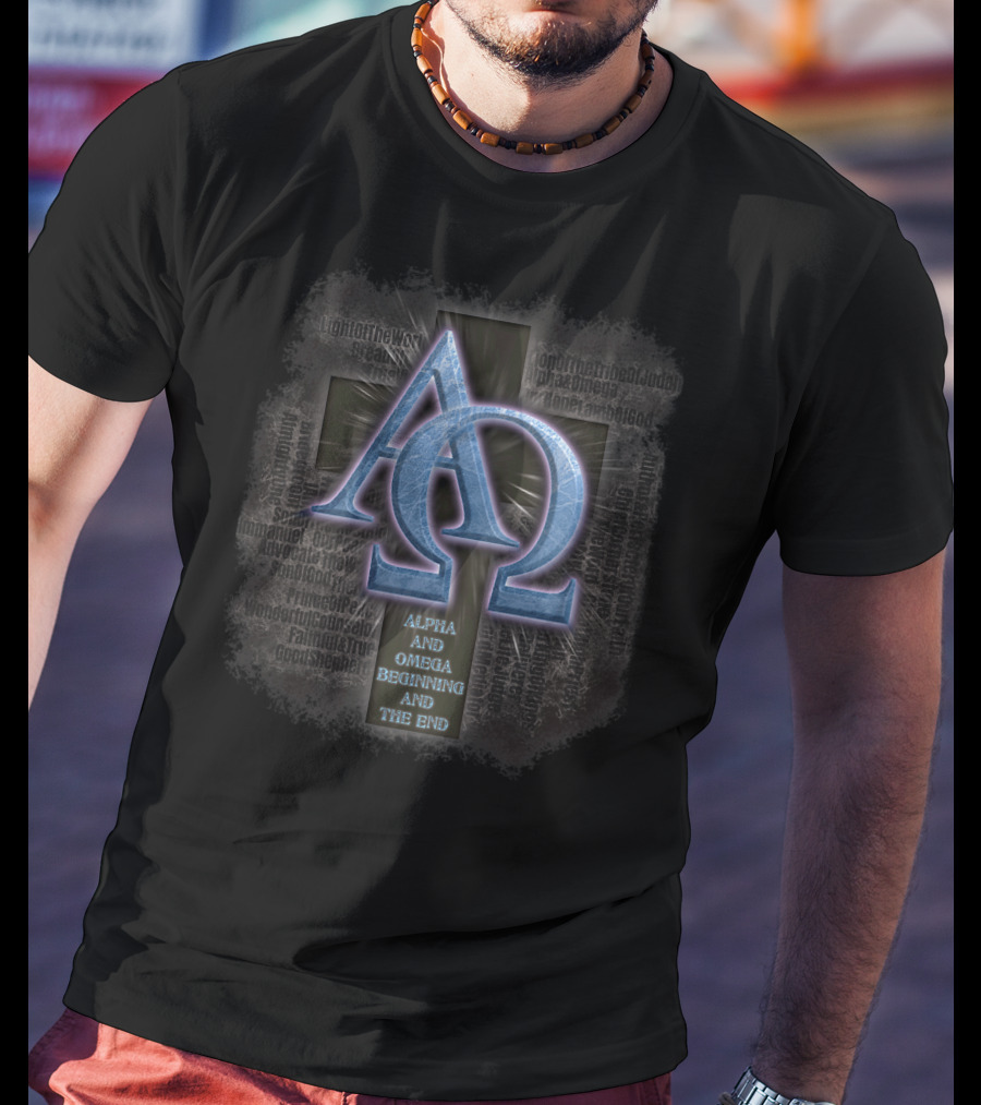 Alpha Omega Beginning And The End Jesus Cross Christian Symbols T-Shirt
