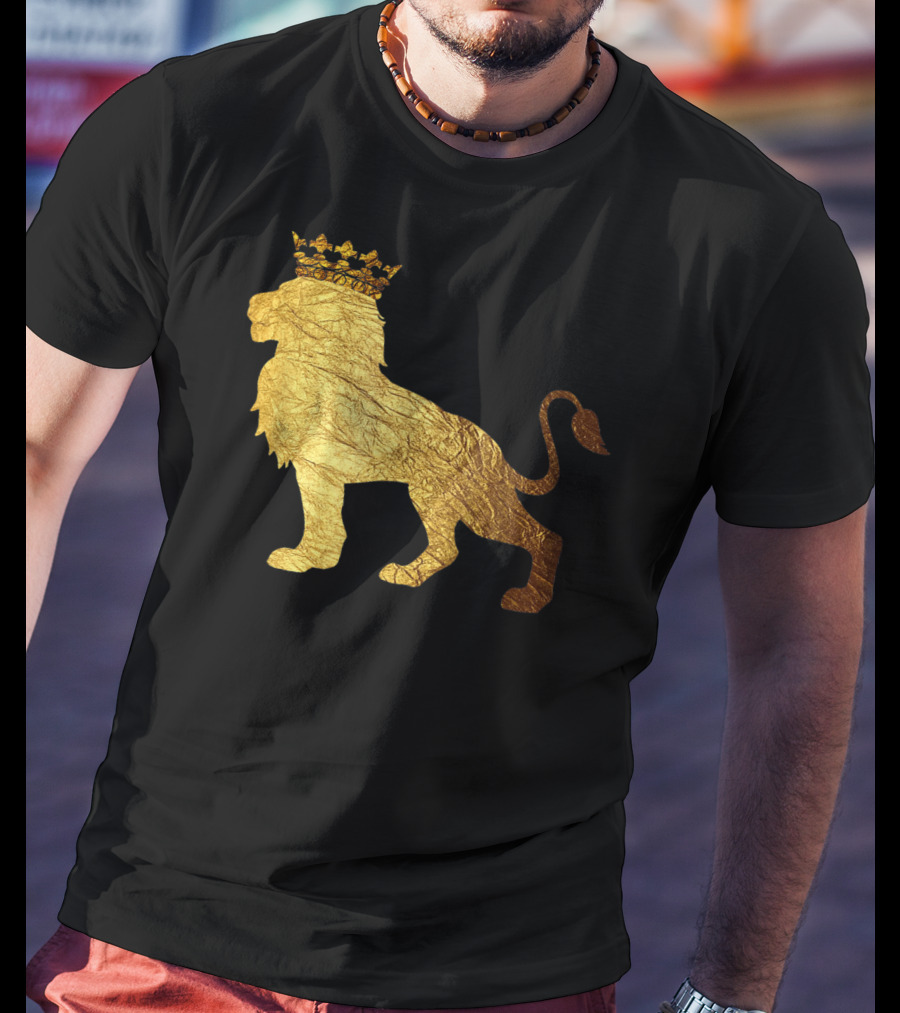 King Of The Jungle Lion With Golden Crown T-Shirt