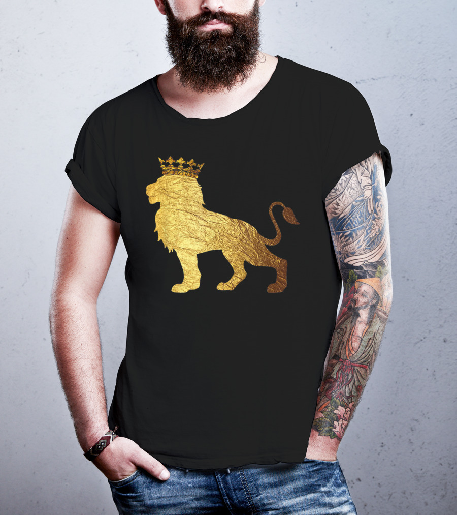 King Of The Jungle Lion With Golden Crown T-Shirt