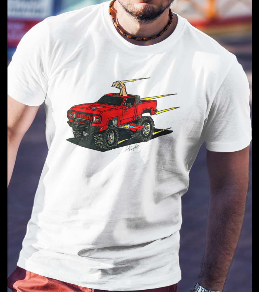 Kurt's Old Truck Red Off-Road Adventure With Arm Out The Window T-Shirt