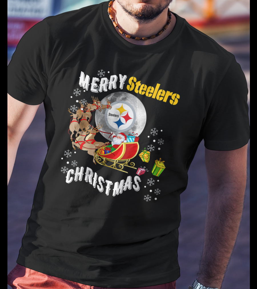 Merry Steelers Christmas Football Pittsburghsler Fan T-Shirt