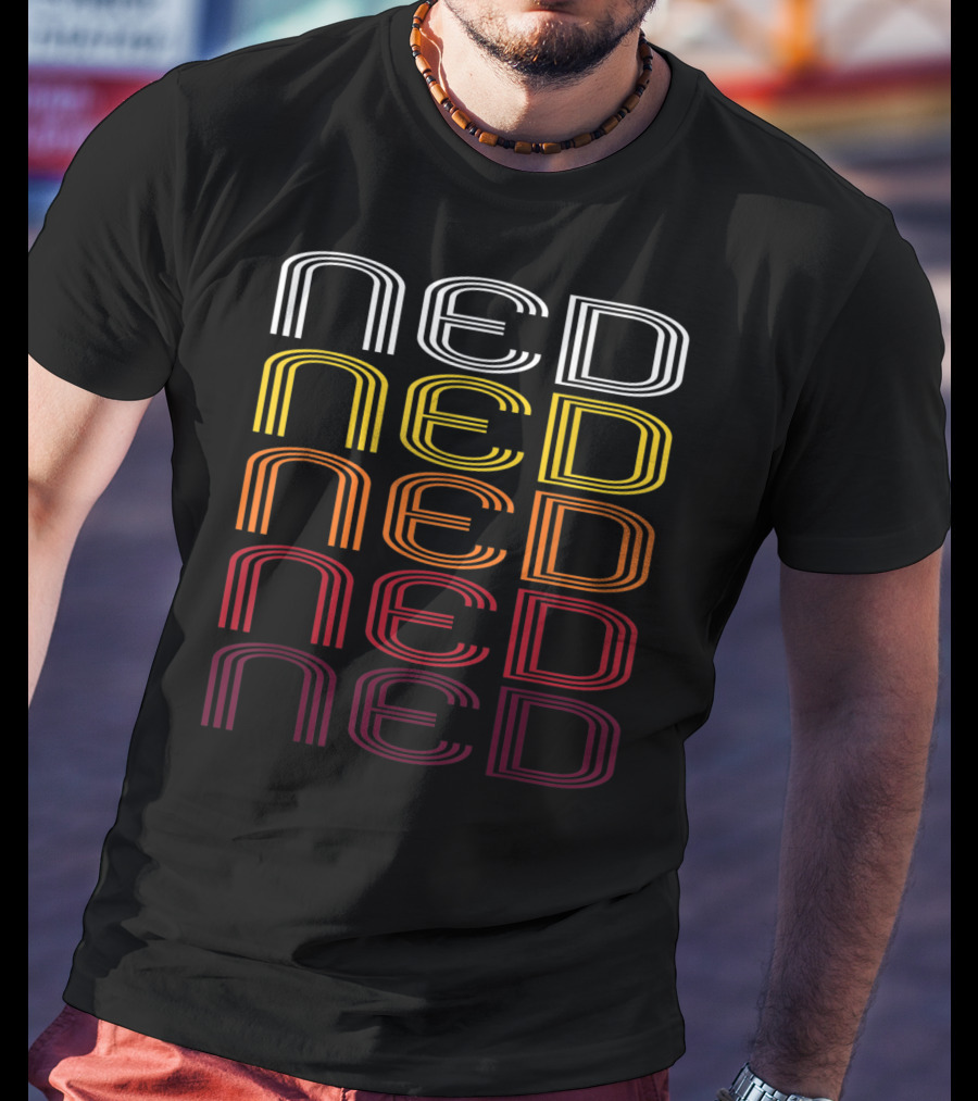 Ned Multicolor Gradient Wordmark T-Shirt