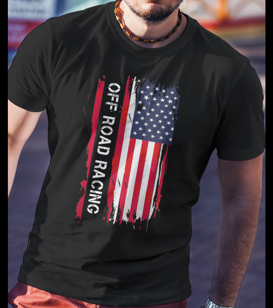 Off Road Racing American Flag T-Shirt