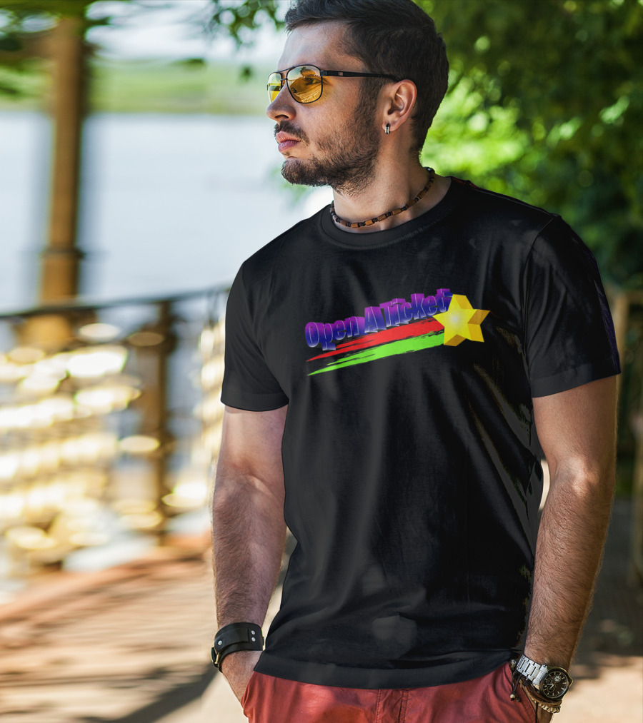 Open A Ticket Funny End User Star Brush Strokes T-Shirt