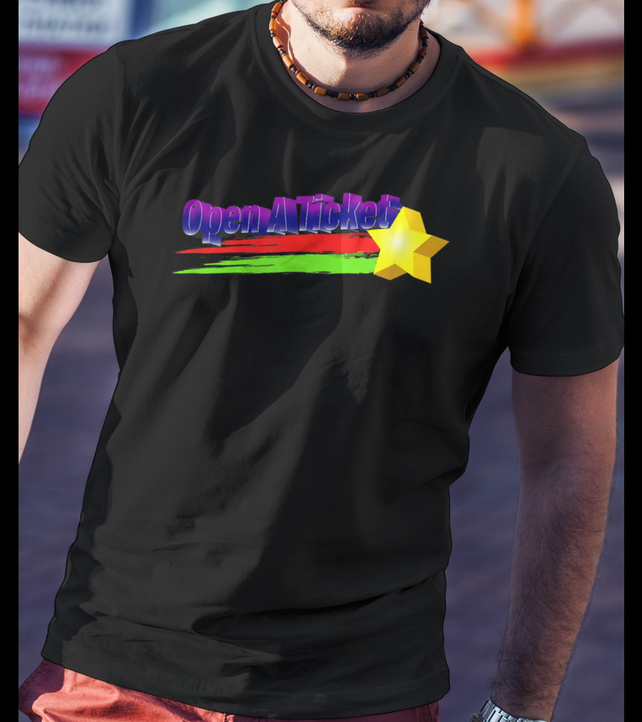 Open A Ticket Funny End User Star Brush Strokes T-Shirt