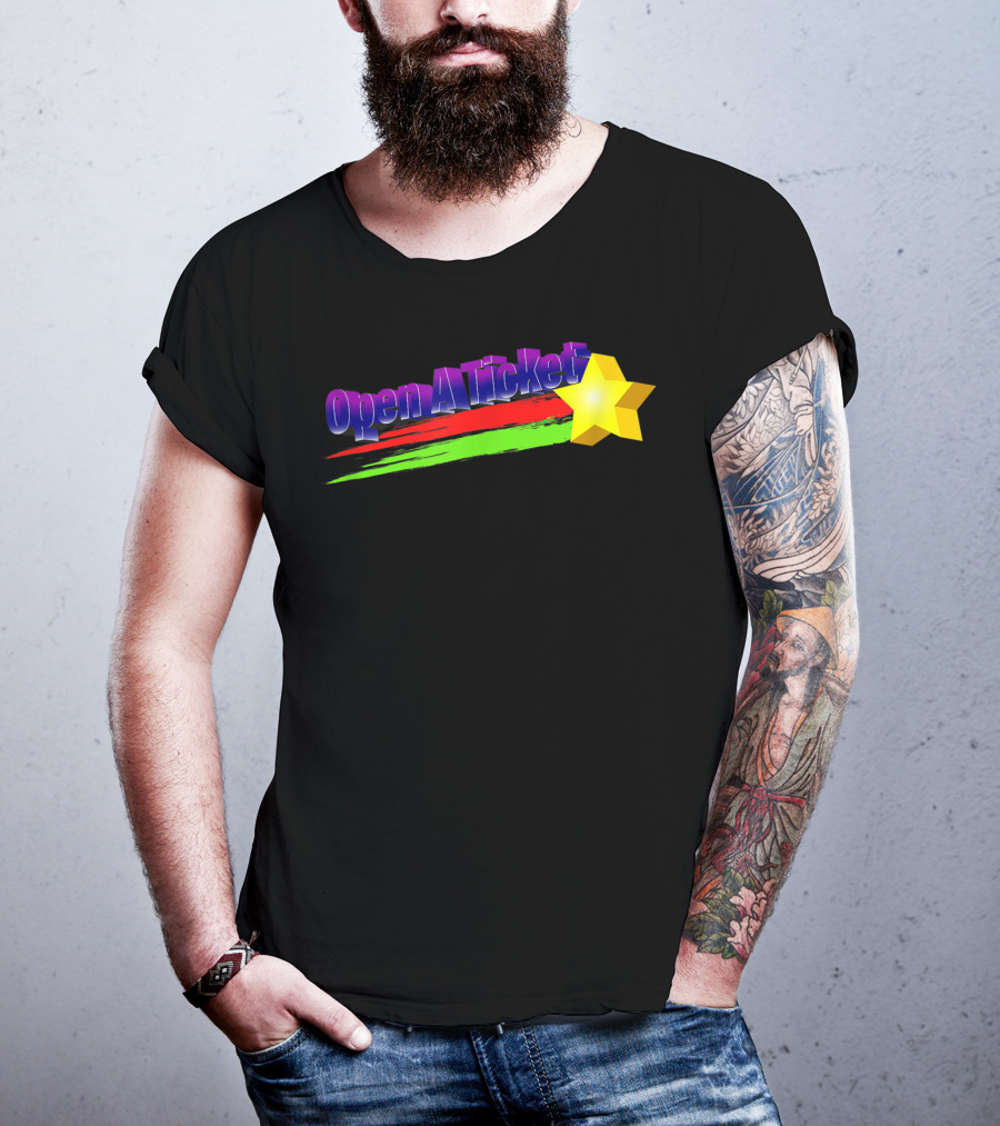 Open A Ticket Funny End User Star Brush Strokes T-Shirt