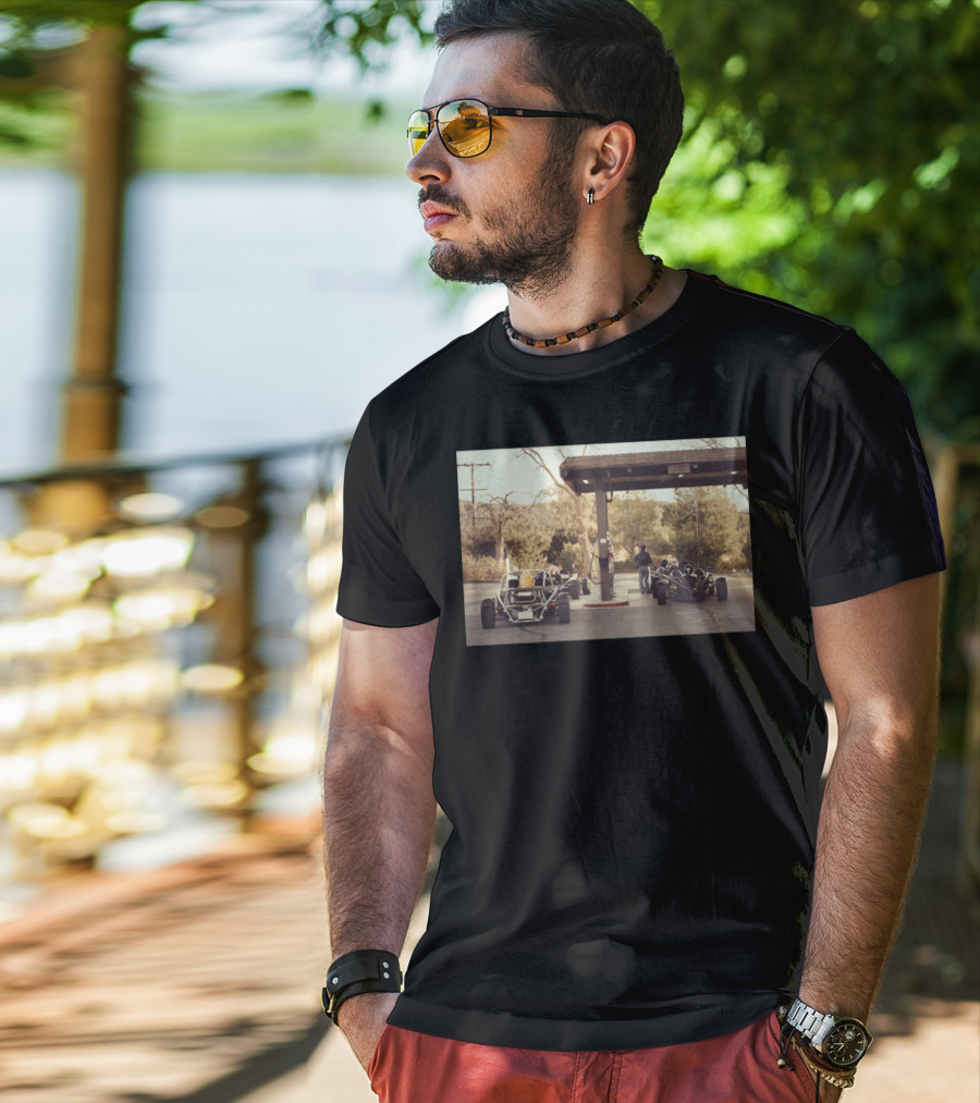 Race Car Pit Stop Fueling Moment At Outdoor Station T-Shirt