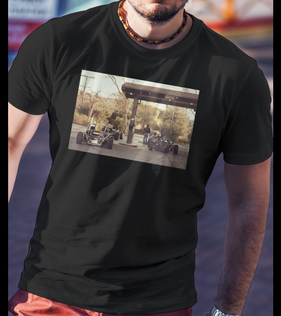 Race Car Pit Stop Fueling Moment At Outdoor Station T-Shirt