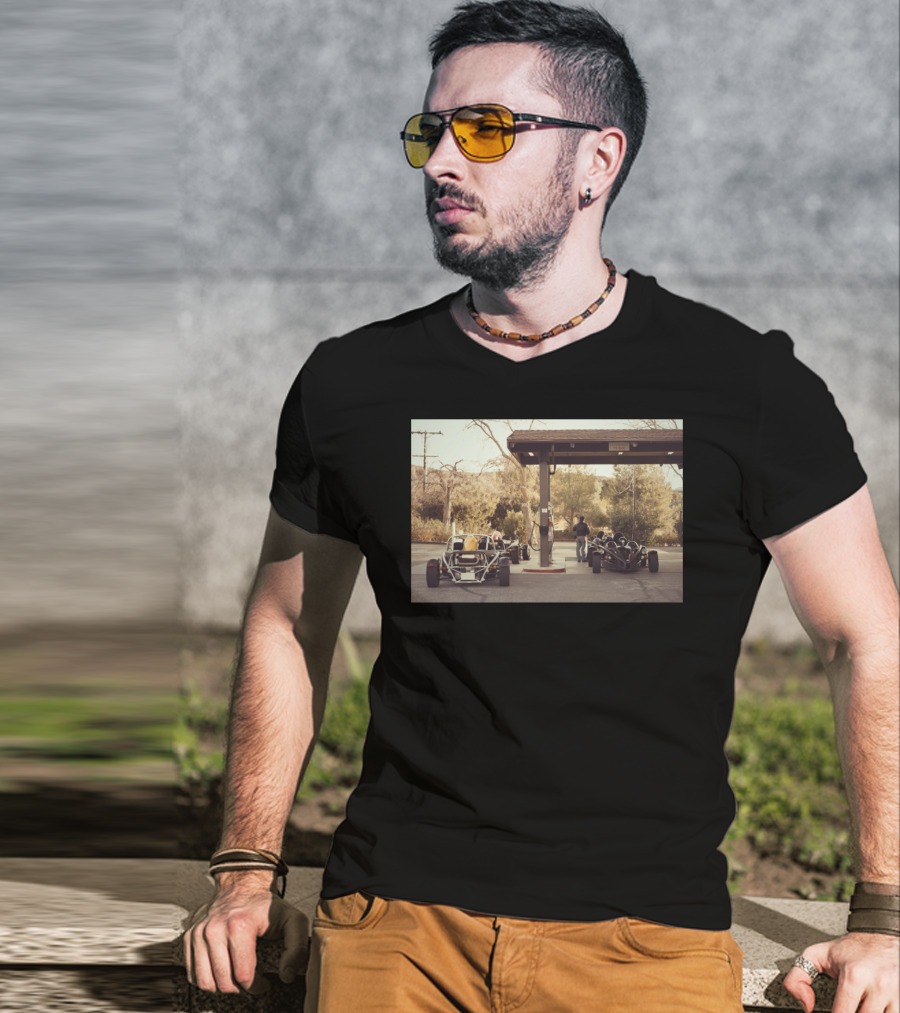 Race Car Pit Stop Fueling Moment At Outdoor Station T-Shirt