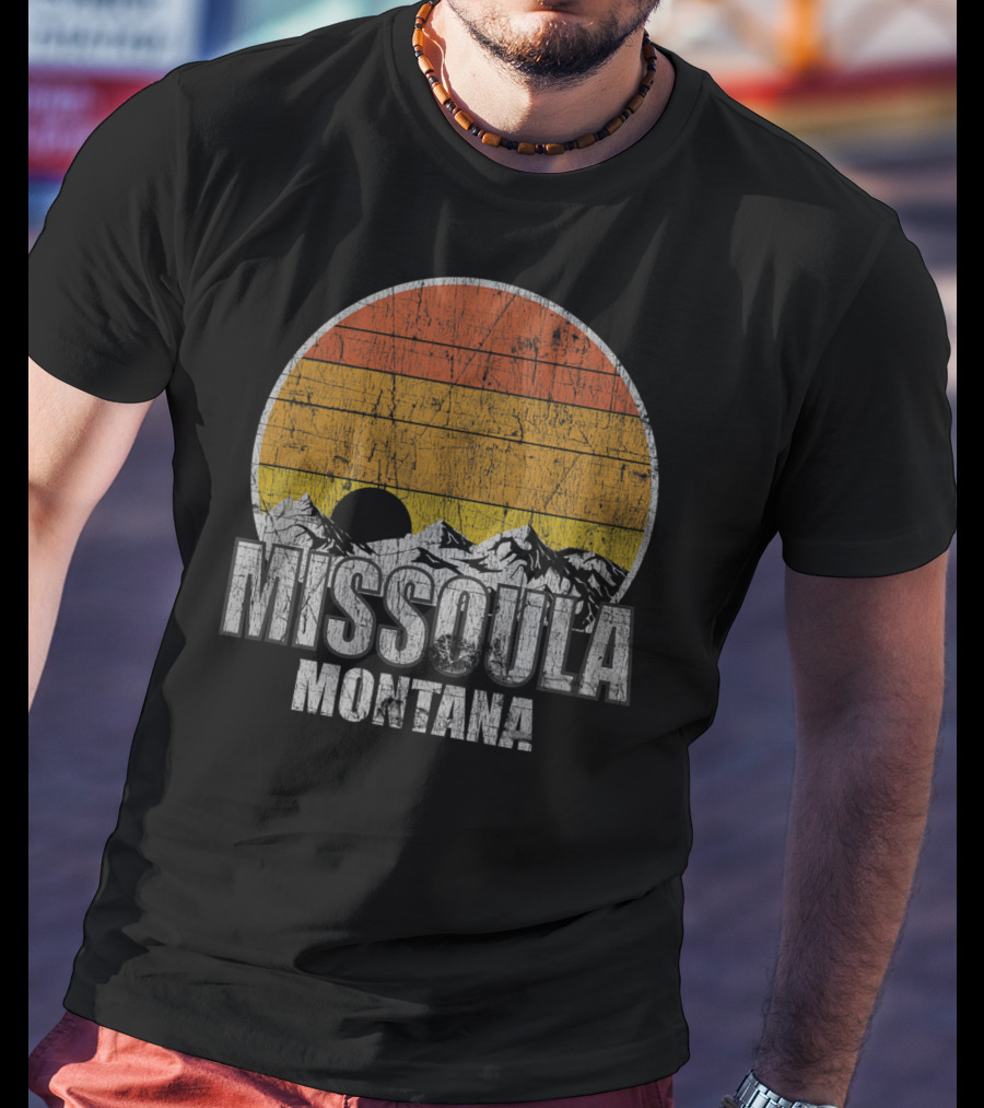 Retro Missoula Montana Vintage Sunset Mountains T-Shirt