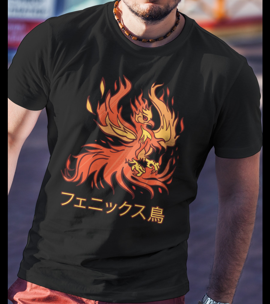 Rising Phoenix Fire Bird Japanese Aesthetic T-Shirt