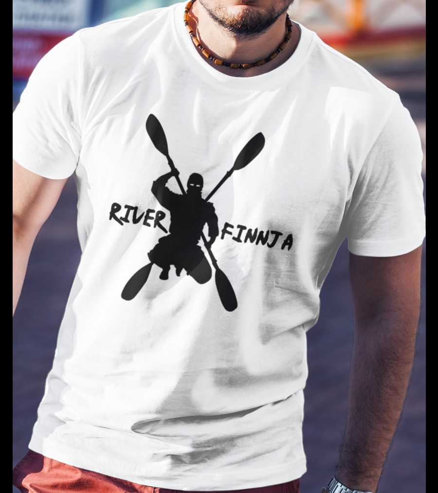 River Finnja Ninja Kayaking Rafting Paddle Adventure T-Shirt