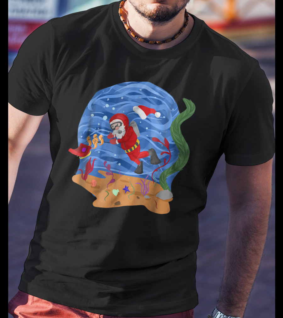 Santa Claus Scuba Diving Underwater Adventure T-Shirt