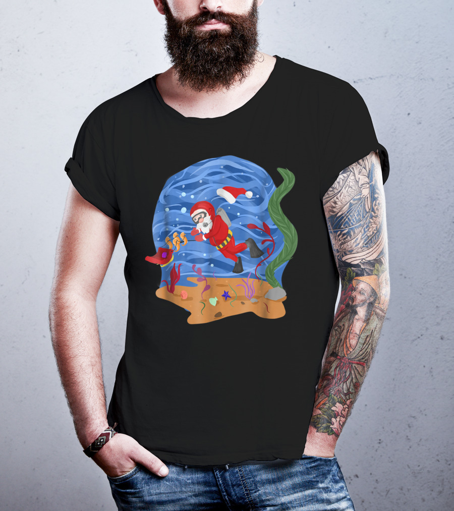 Santa Claus Scuba Diving Underwater Adventure T-Shirt