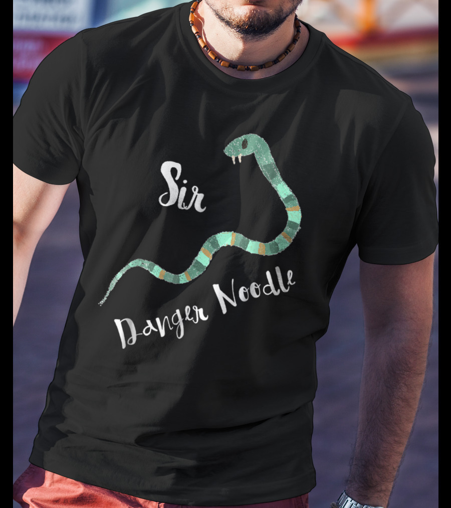 Sir Danger Noodle Snake Decor With Green Stripes T-Shirt