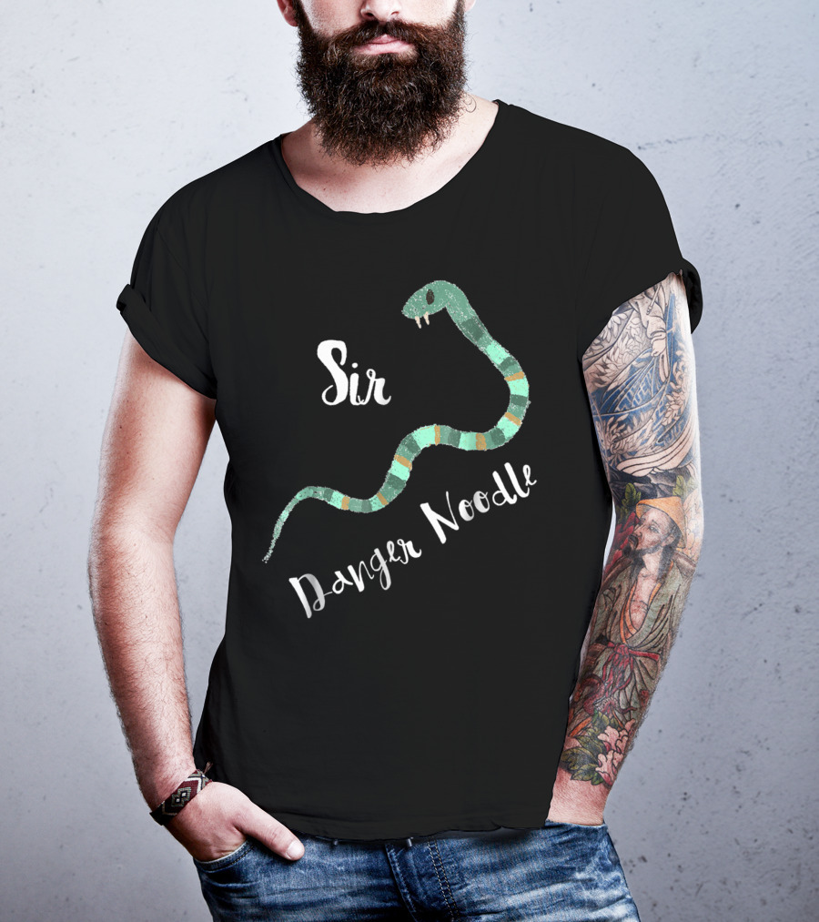 Sir Danger Noodle Snake Decor With Green Stripes T-Shirt