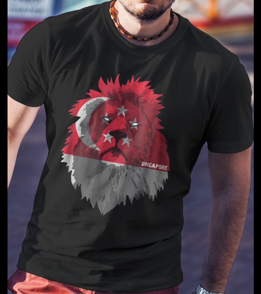 Singapore National Pride Lion Flag Soccer Team T-Shirt
