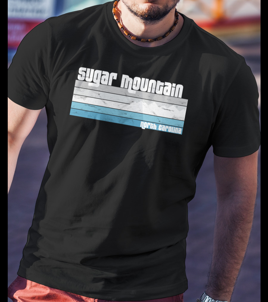 Sugar Mountain North Carolina Skiing Vintage Scenic T-Shirt