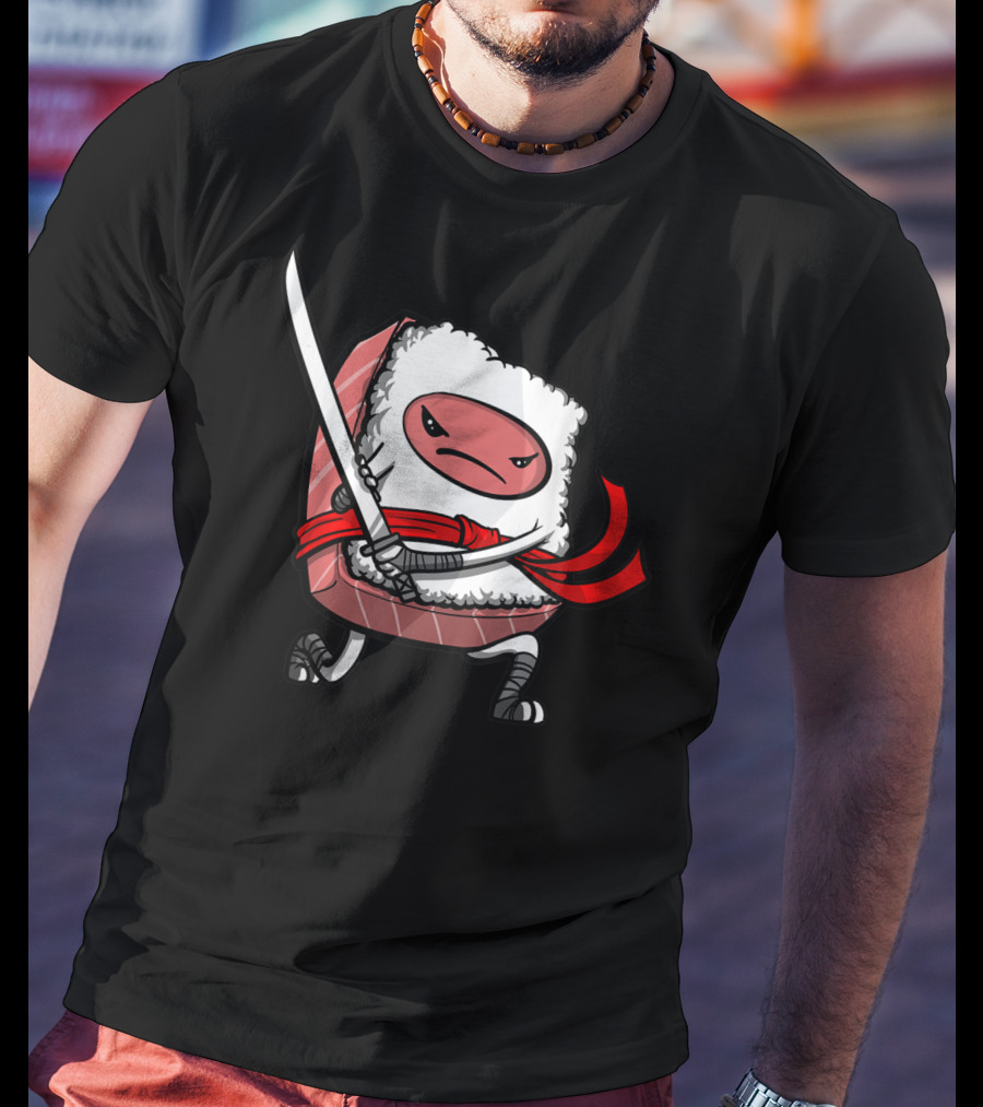 Kawaii Samurai Sushi Ninja Japanese Food T-Shirt
