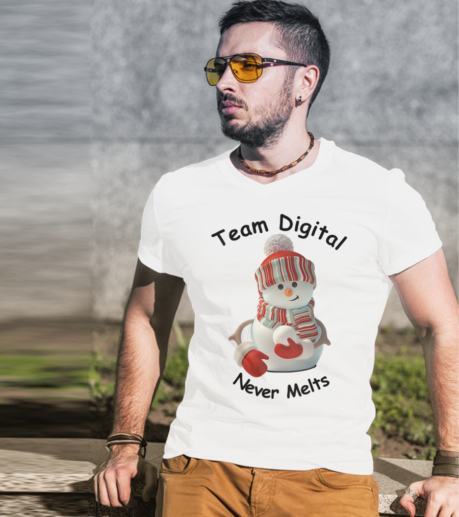 Team Digital Snowman Never Melts T-Shirt
