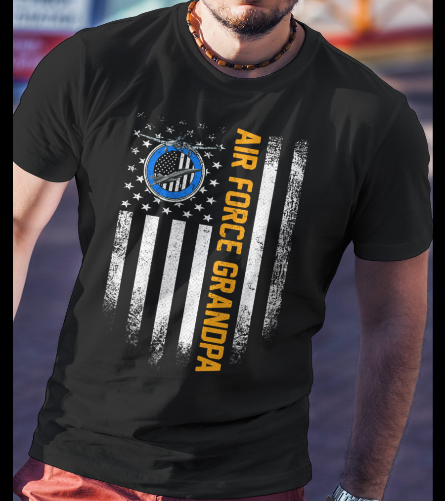 Vintage USA Air Force Grandpa Proud America T-Shirt