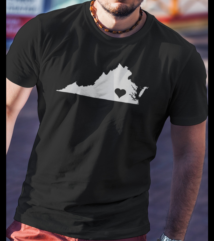 Virginia Love State Map Heart Home T-Shirt