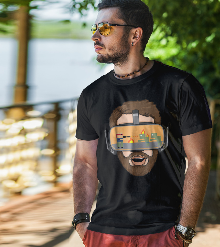 Virtual Reality Pixelated Adventure Inside Headset T-Shirt