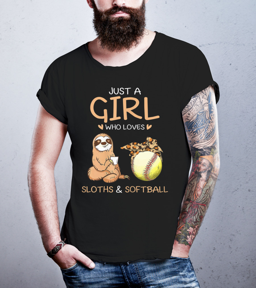 Just A Girl Who Loves Sloths And Softball T-Shirt