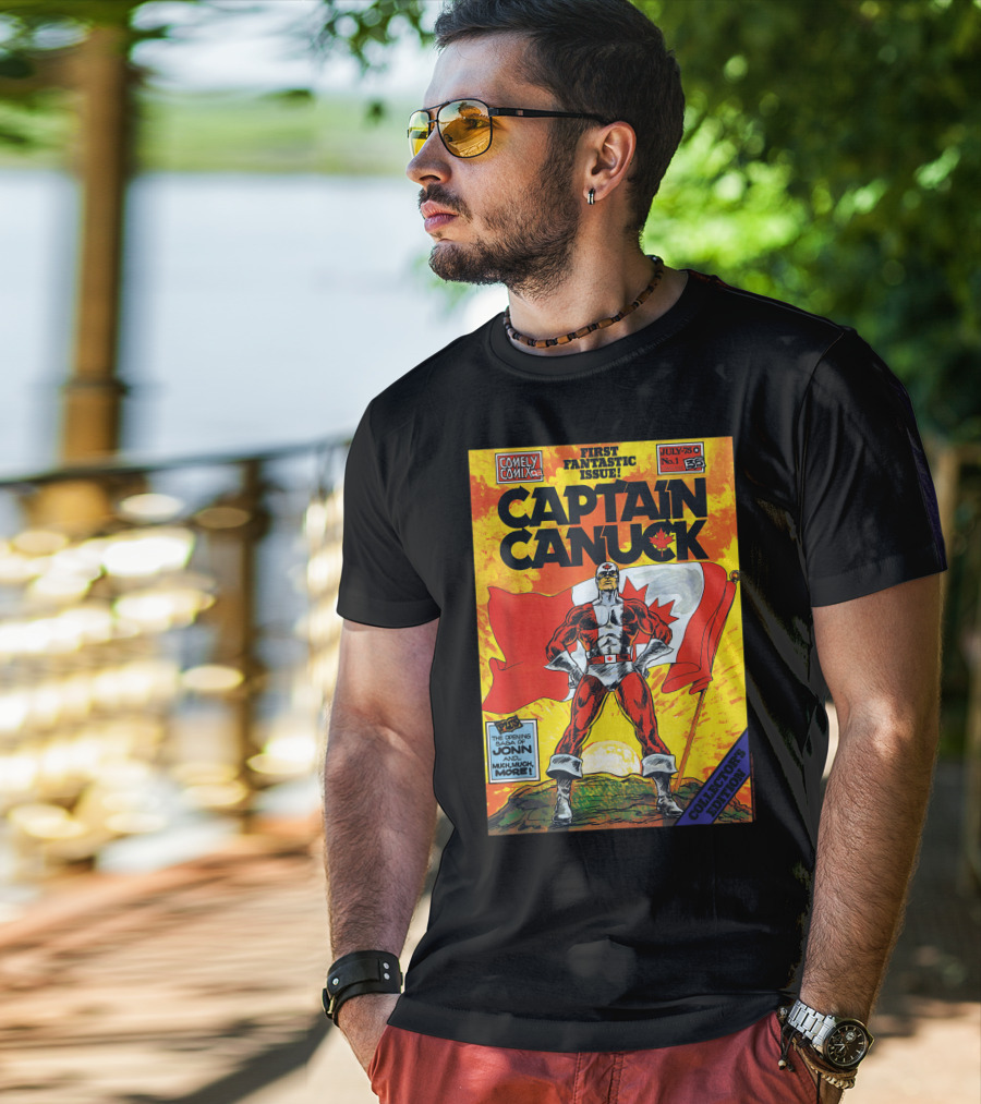 Comely Comix First Fantastic Issue Captain Canuck July 75 No. 1 Collector's Edition T-Shirt