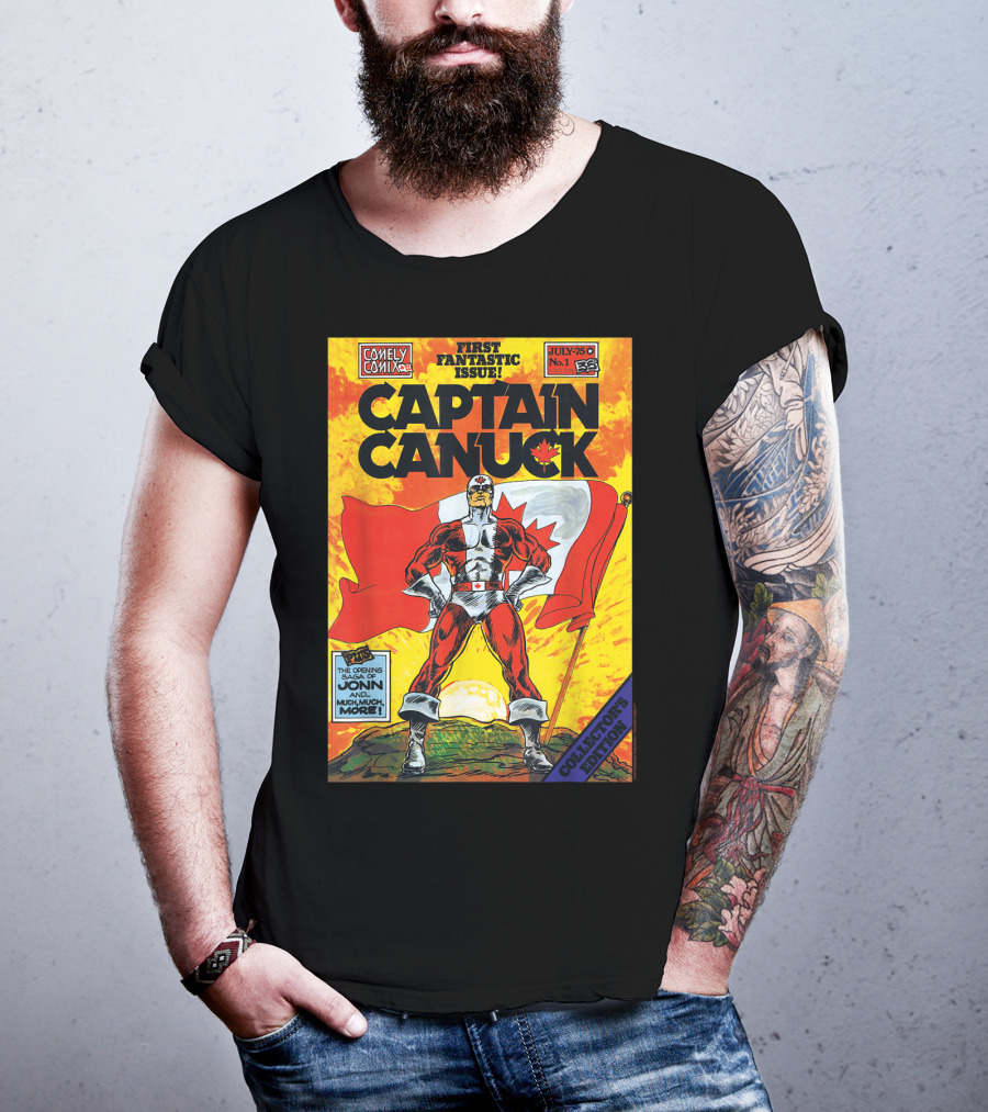 Comely Comix First Fantastic Issue Captain Canuck July 75 No. 1 Collector's Edition T-Shirt