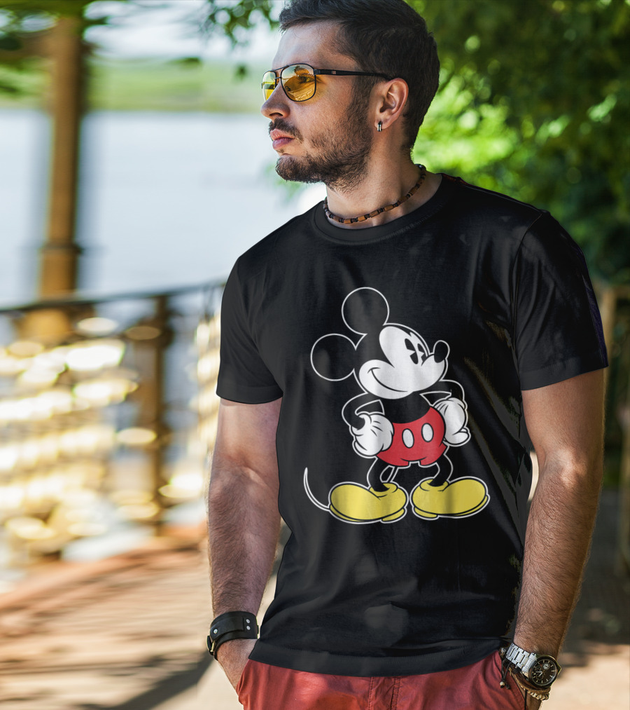 Disney Classic Mickey Mouse Iconic Red Shorts And Yellow Shoes T-Shirt