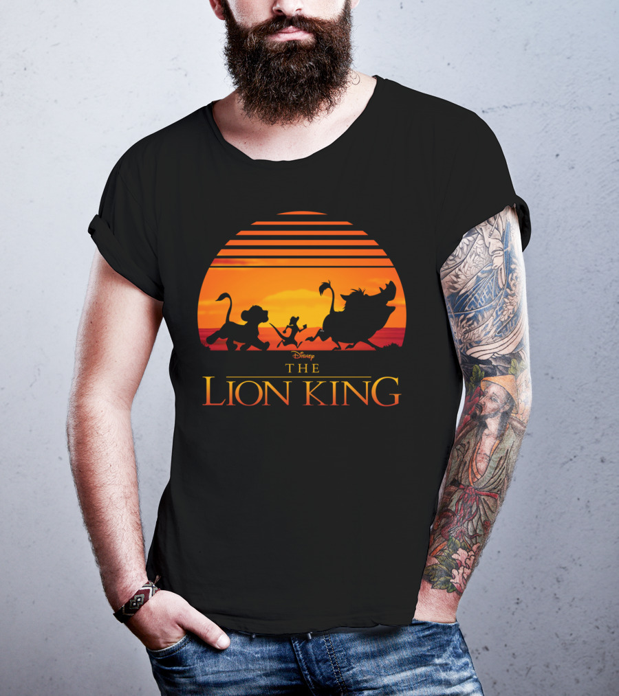 Disney The Lion King Classic Sunset Simba Timon Pumbaa T-Shirt