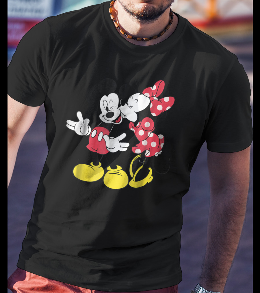 Disney Mickey And Minnie Mouse Classic Love Iconic Duo Bold Colors T-Shirt