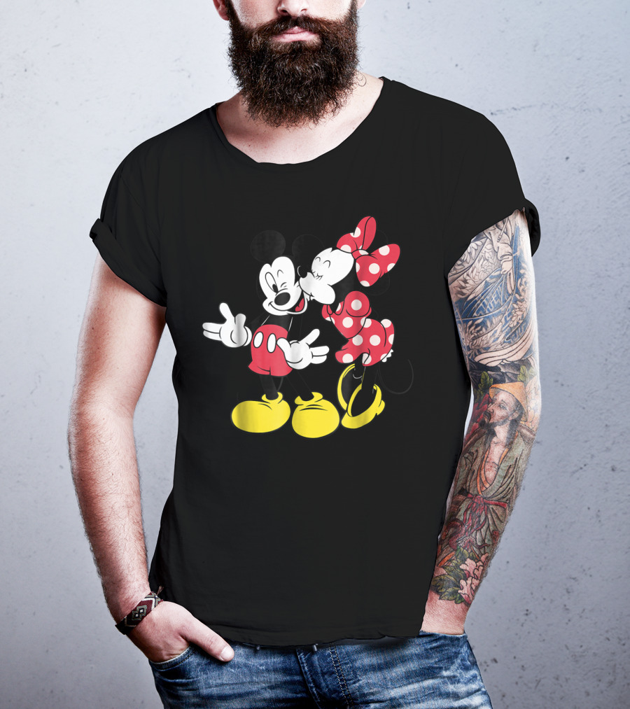 Disney Mickey And Minnie Mouse Classic Love Iconic Duo Bold Colors T-Shirt