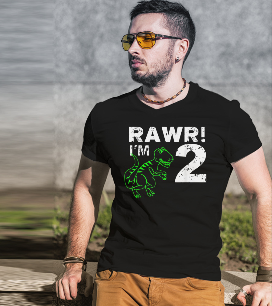 RAWR I'm 2 Dinosaur 2nd Birthday T-Shirt