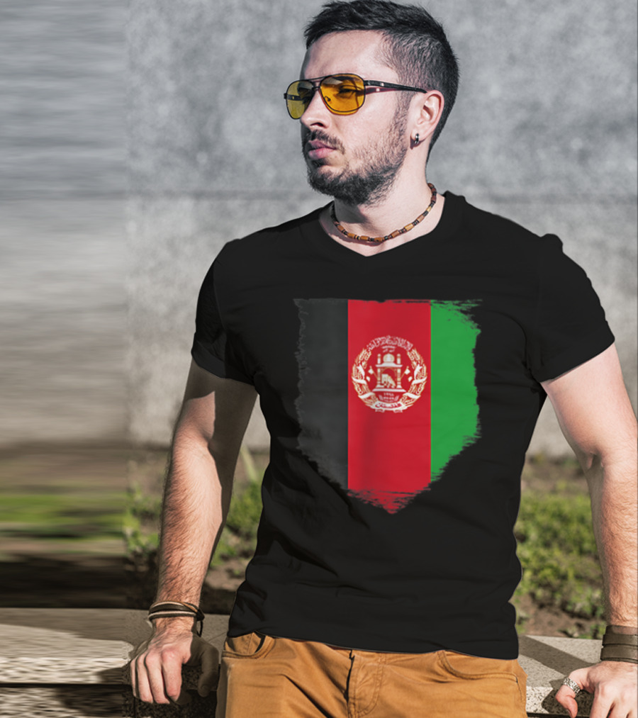Afghanistan Pocket Afghan Flag Emblem T-Shirt