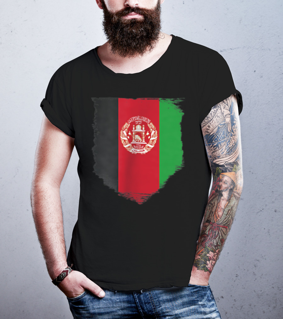 Afghanistan Pocket Afghan Flag Emblem T-Shirt