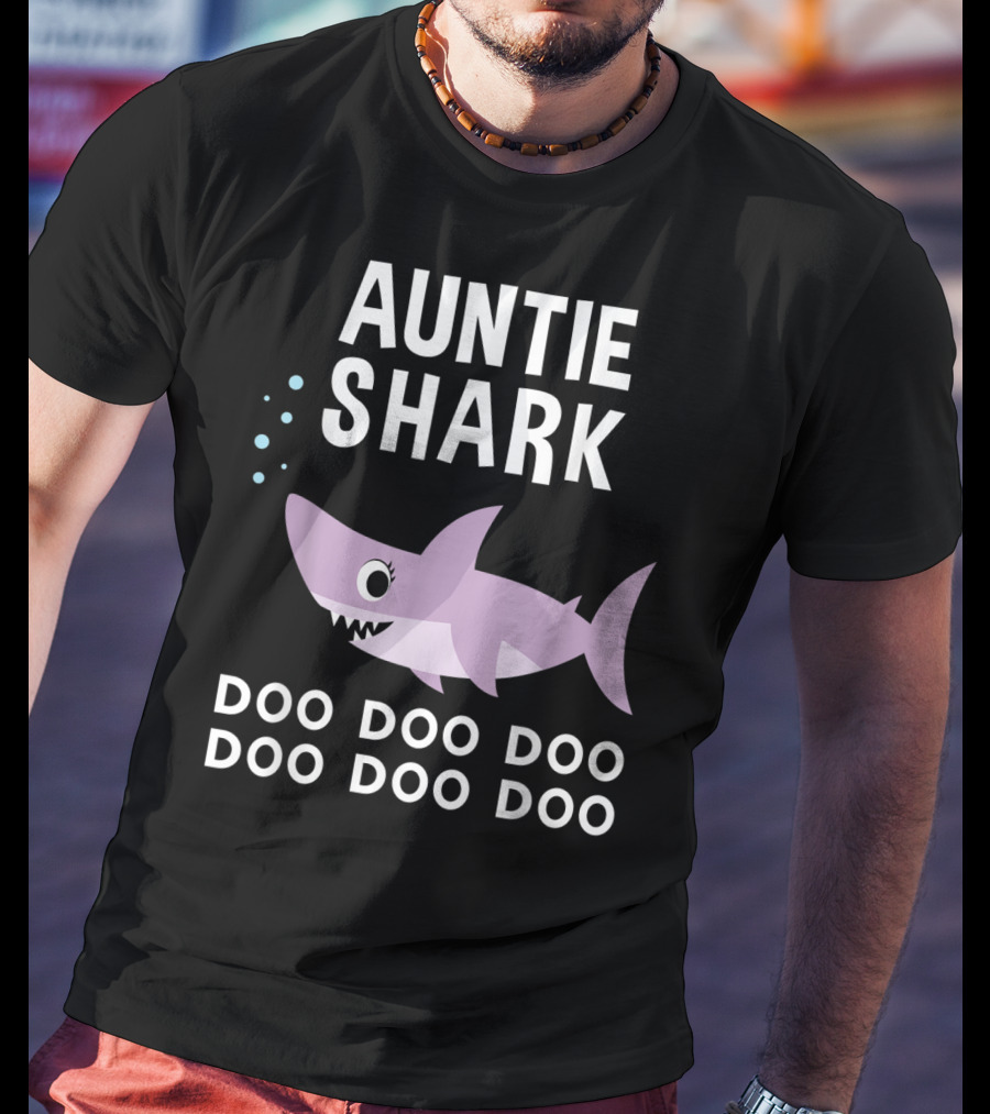 Auntie Shark Doo Doo Doo Matching Family Pajamas T-Shirt